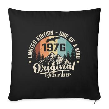 Anniversaire Décembre 1976 - Cadeau decembre 1976 - Housse de coussin décorative 45 x 45 cm - noir - Devant