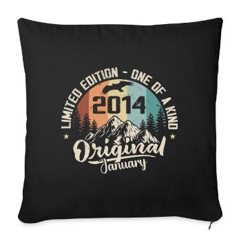 Janvier 2014 Original Cadeau D'anniversaire 12 Ans - Housse de coussin décorative 45 x 45 cm - noir - Devant