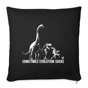 Parfois, l’évolution craint - Dinosaure - Poulet - Housse de coussin décorative 45 x 45 cm - noir - Devant