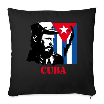 Cuba Fidel Castro - RAHMENLOS Bestseller Geschenk - Sofakissenbezug 45 x 45 cm - Schwarz - Vorne