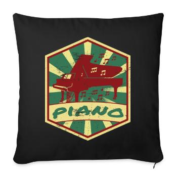 Piano Propagande | Pianiste instrument de musique piano - Housse de coussin décorative 45 x 45 cm - noir - Devant