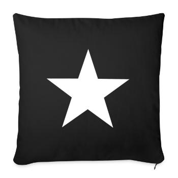 Cadeau d'étoile tendance tendance blanc - Housse de coussin décorative 45 x 45 cm - noir - Devant