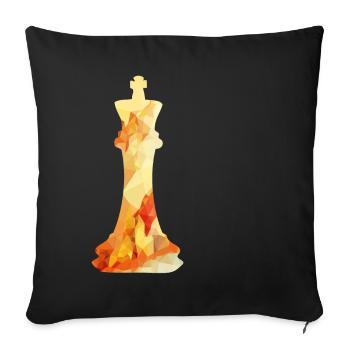 Chess - Sofa pillowcase 17,3'' x 17,3'' (45 x 45 cm) - black - Front