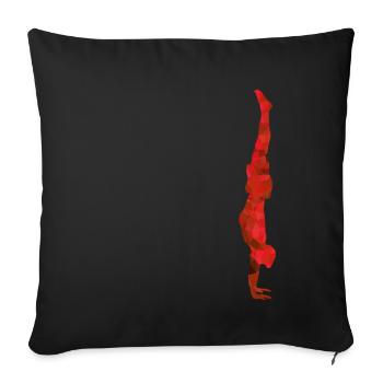 Yoga Stand de la main rouge - Housse de coussin décorative 45 x 45 cm - noir - Devant