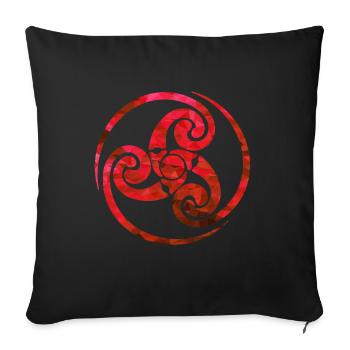 Noeud celtique rouge - Housse de coussin décorative 45 x 45 cm - noir - Devant