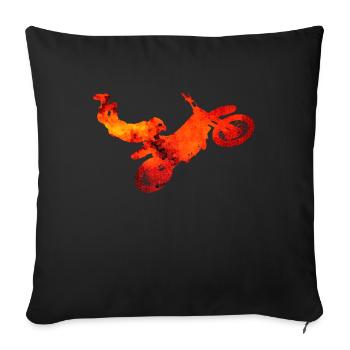 MotorCross Jump - Housse de coussin décorative 45 x 45 cm - noir - Devant
