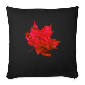 Érable Rouge Polygone - Housse de coussin décorative 45 x 45 cm - noir - Devant