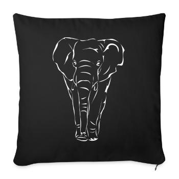 Éléphant blanc - Housse de coussin décorative 45 x 45 cm - noir - Devant