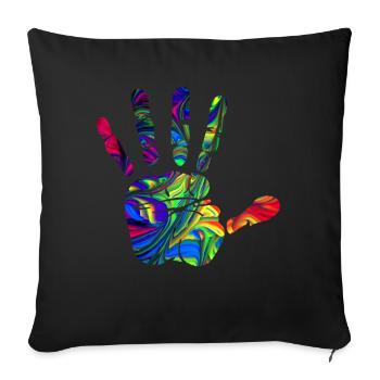 Main - Housse de coussin décorative 45 x 45 cm - noir - Devant