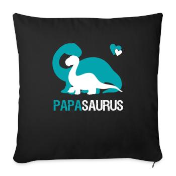Papasaurus pour papa et enfants | Cadeau fête des pères - Housse de coussin décorative 45 x 45 cm - noir - Devant