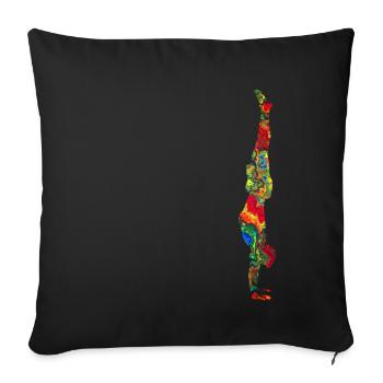 Handstand colorfully marbled - Sofa pillowcase 17,3'' x 17,3'' (45 x 45 cm) - black - Front