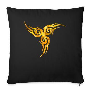 Keltisches Tattoo gold - Sofakissenbezug 45 x 45 cm - Schwarz - Vorne