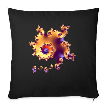 Fractal - Sofa pillowcase 17,3'' x 17,3'' (45 x 45 cm) - black - Front