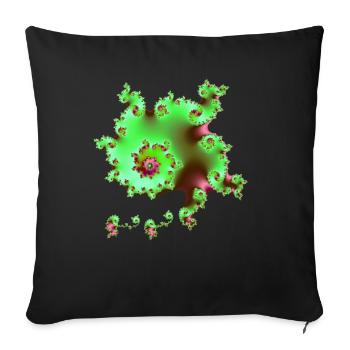 Fractal - Sofa pillowcase 17,3'' x 17,3'' (45 x 45 cm) - black - Front
