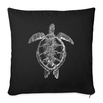 Tortue blanche - Housse de coussin décorative 45 x 45 cm - noir - Devant