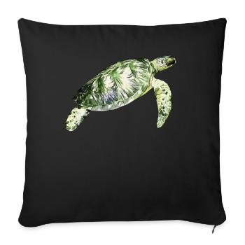 Tortue aquatique - Housse de coussin décorative 45 x 45 cm - noir - Devant