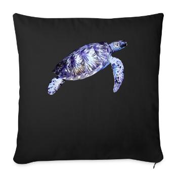 Tortue aquatique - Housse de coussin décorative 45 x 45 cm - noir - Devant