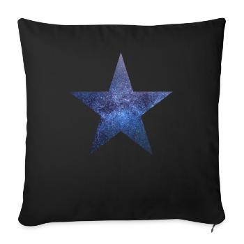 Ciel étoilé Bleu - Housse de coussin décorative 45 x 45 cm - noir - Devant