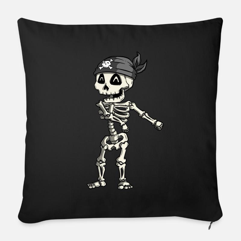 Simple Halloween Costume Skeleton Pirate Raft Dance - Sofa pillowcase 17,3'' x 17,3'' (45 x 45 cm) - black