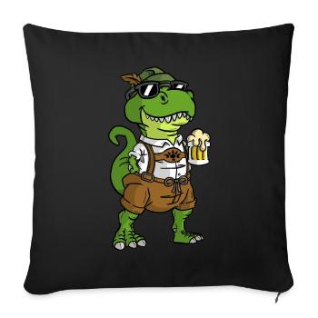 Dinosaurier trinken Bier T-Rex - Sofakissenbezug 45 x 45 cm - Schwarz - Vorne
