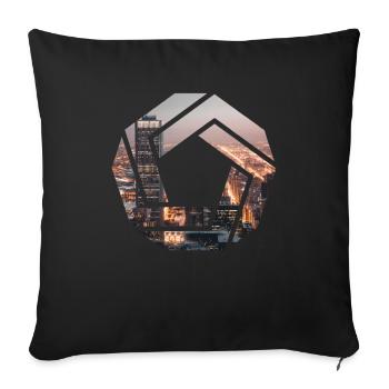 Hexagone des nœuds de la ville - Housse de coussin décorative 45 x 45 cm - noir - Devant
