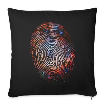 Fingerprint Universe - Sofa pillowcase 17,3'' x 17,3'' (45 x 45 cm) - black - Front