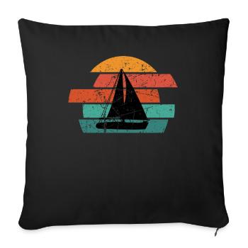 Sailing Sailboat Boat Captain Sailing Ship Sea Lake - Sofa pillowcase 17,3'' x 17,3'' (45 x 45 cm) - black - Front
