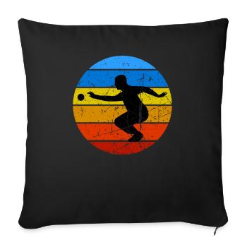 Boule Pétanque pétanque boule boule boule - Housse de coussin décorative 45 x 45 cm - noir - Devant