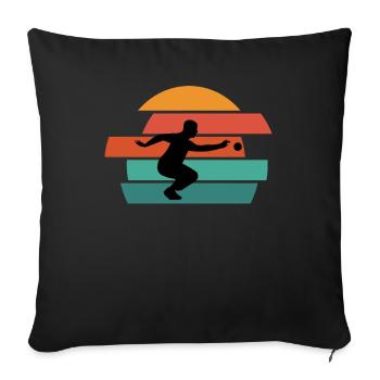 Boule Pétanque pétanque boule boule boule - Housse de coussin décorative 45 x 45 cm - noir - Devant