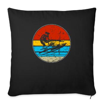 Jetski sports nautiques Bateau de plage Ski nautique Sport - Housse de coussin décorative 45 x 45 cm - noir - Devant