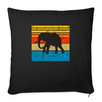 Éléphant éléphant animal Safari Zoo Wildnis cadeau - Housse de coussin décorative 45 x 45 cm - noir - Devant