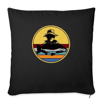 Carp Angler Carp Fishing Fish - Sofa pillowcase 17,3'' x 17,3'' (45 x 45 cm) - black - Front