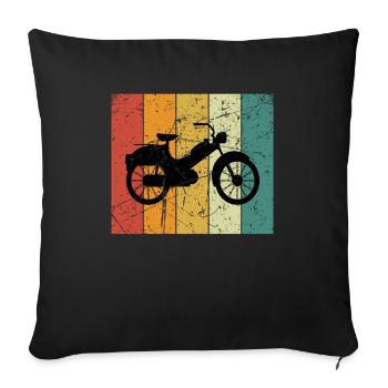 Moped Moped Moped Rider Moped Rider Mopeds Mokick - Sofa pillowcase 17,3'' x 17,3'' (45 x 45 cm) - black - Front