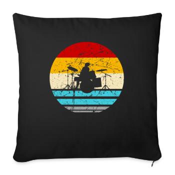 Batterie enfants - Housse de coussin décorative 45 x 45 cm - noir - Devant