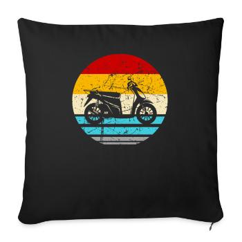 Motorroller Rollerfahrer Motorrad - Sofakissenbezug 45 x 45 cm - Schwarz - Vorne