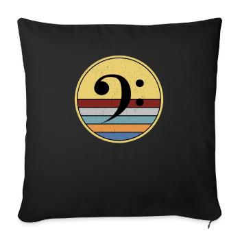 Musicien de musique clé de fa - Housse de coussin décorative 45 x 45 cm - noir - Devant
