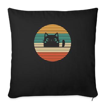 Chat dame chat ami chat - Housse de coussin décorative 45 x 45 cm - noir - Devant