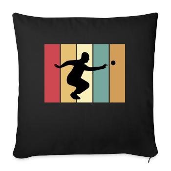 Boule pétanque boules joueur de boules boule de boules - Housse de coussin décorative 45 x 45 cm - noir - Devant