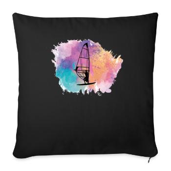 Windsurfing Windsurfers - Sofa pillowcase 17,3'' x 17,3'' (45 x 45 cm) - black - Front