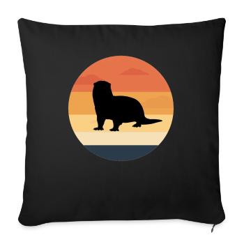 Loutres - Housse de coussin décorative 45 x 45 cm - noir - Devant