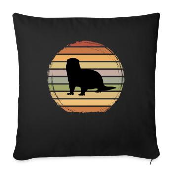 Loutres - Housse de coussin décorative 45 x 45 cm - noir - Devant