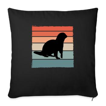 Loutres - Housse de coussin décorative 45 x 45 cm - noir - Devant