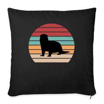 Loutres - Housse de coussin décorative 45 x 45 cm - noir - Devant