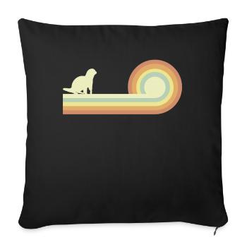 Loutres - Housse de coussin décorative 45 x 45 cm - noir - Devant