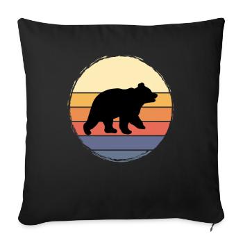 Ours Sauvage Ours brun - Housse de coussin décorative 45 x 45 cm - noir - Devant