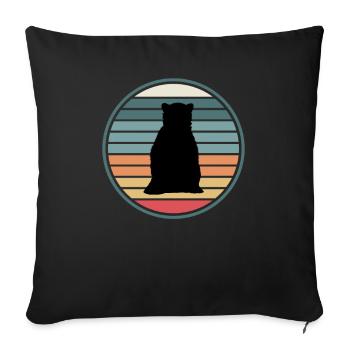 Ours Sauvage Ours brun - Housse de coussin décorative 45 x 45 cm - noir - Devant