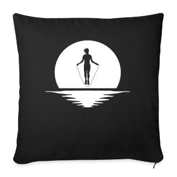 Seilspringen Springseil Sport - Sofakissenbezug 45 x 45 cm - Schwarz - Vorne