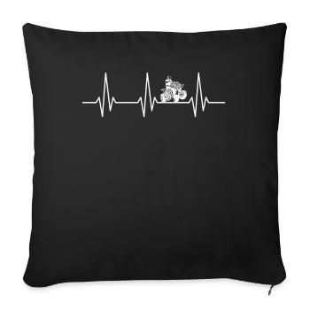 Heartbeat Quad - Sofa pillowcase 17,3'' x 17,3'' (45 x 45 cm) - black - Front