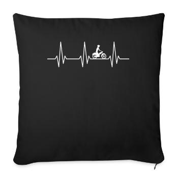 Cyclomoteur Heartbeat - Housse de coussin décorative 45 x 45 cm - noir - Devant
