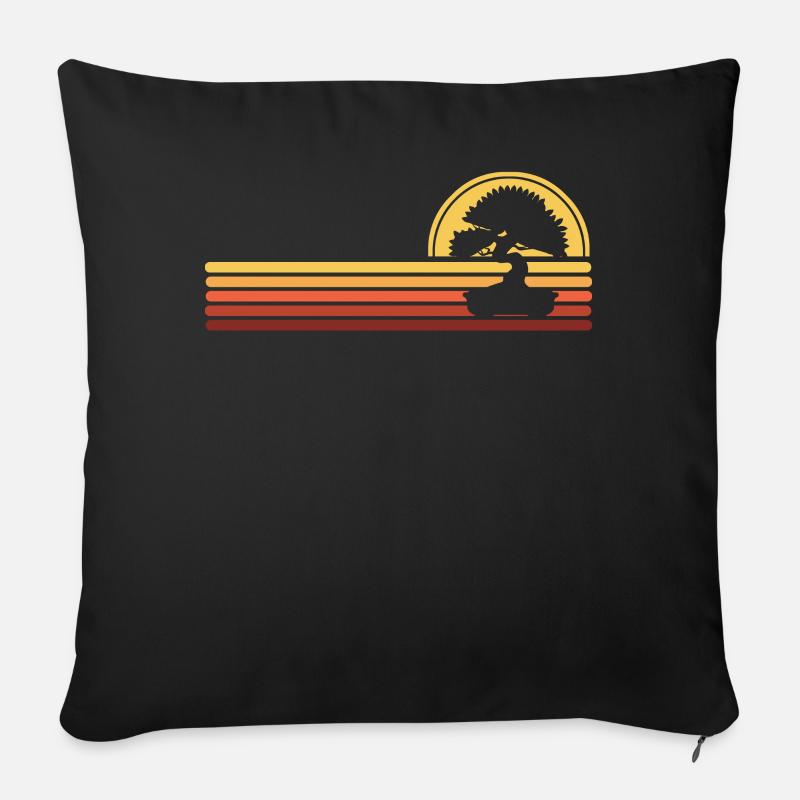 Bonsaï - Housse de coussin décorative 45 x 45 cm - noir